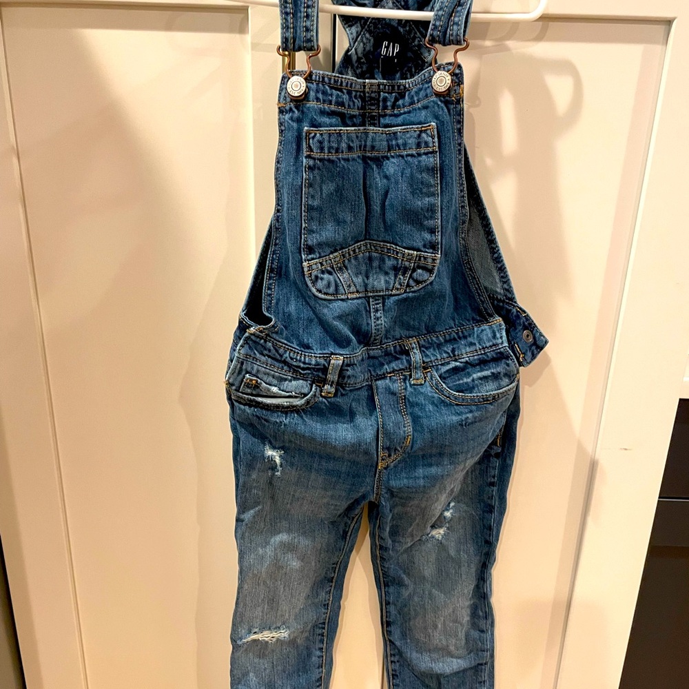 Gap Kids Distressed overalls, Size Small